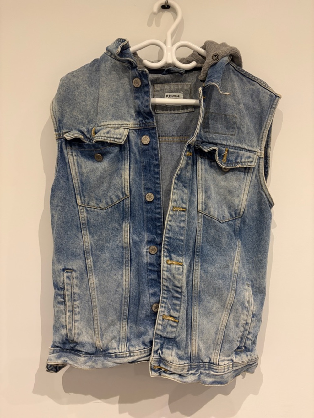 Pull&Bear Light Blue Denim Hooded Vest